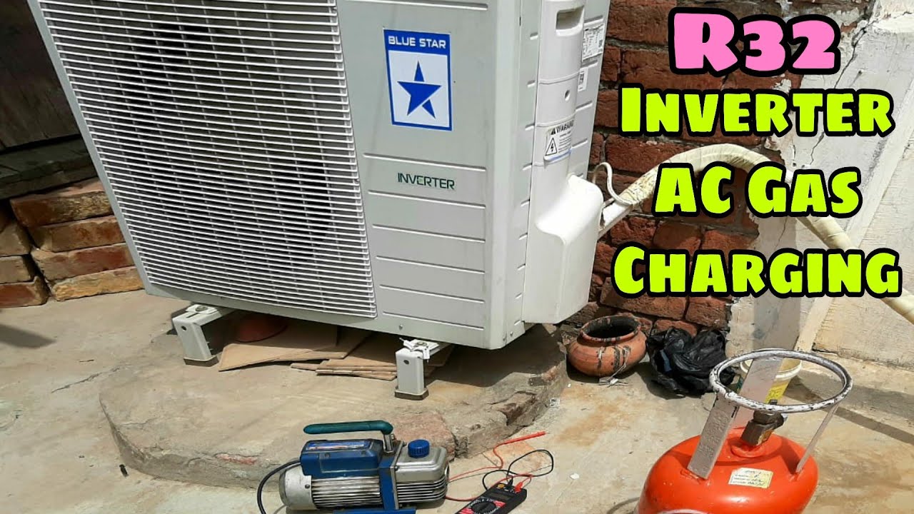 इनवर्टर एसी में R32 गैस चार्जिंग करना सीखे | R32 Inverter AC Gas Charging With Safety Wheel | Hvac