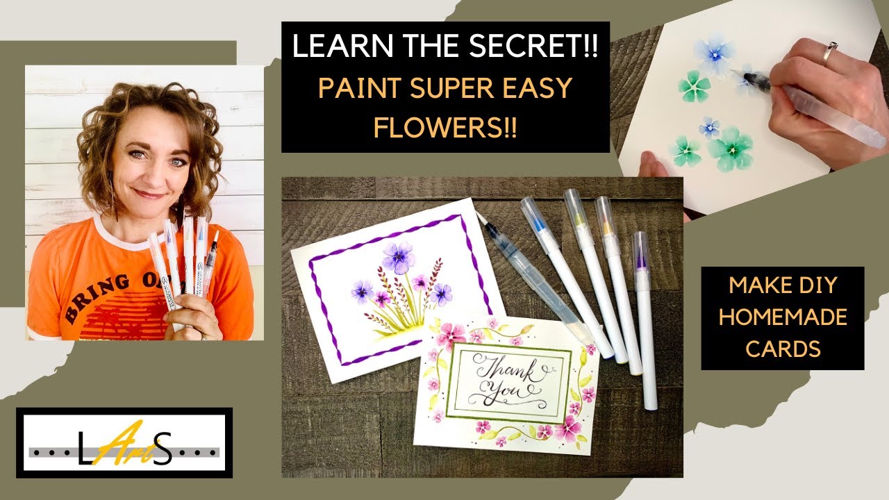 How to paint super easy flowers using watercolor brush pens!!  Also how to paint your own DIY cards!