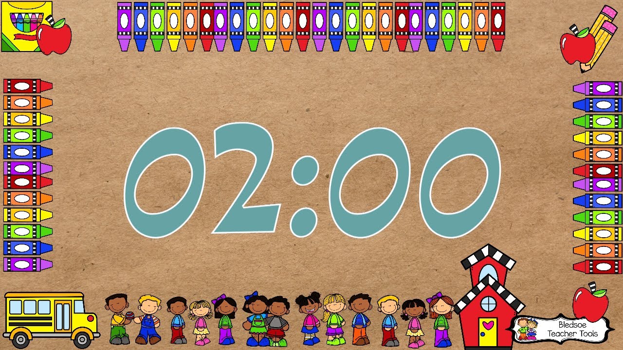 2 Minute Timer with Brown Paper Banner! | Bledsoe Teacher Tools