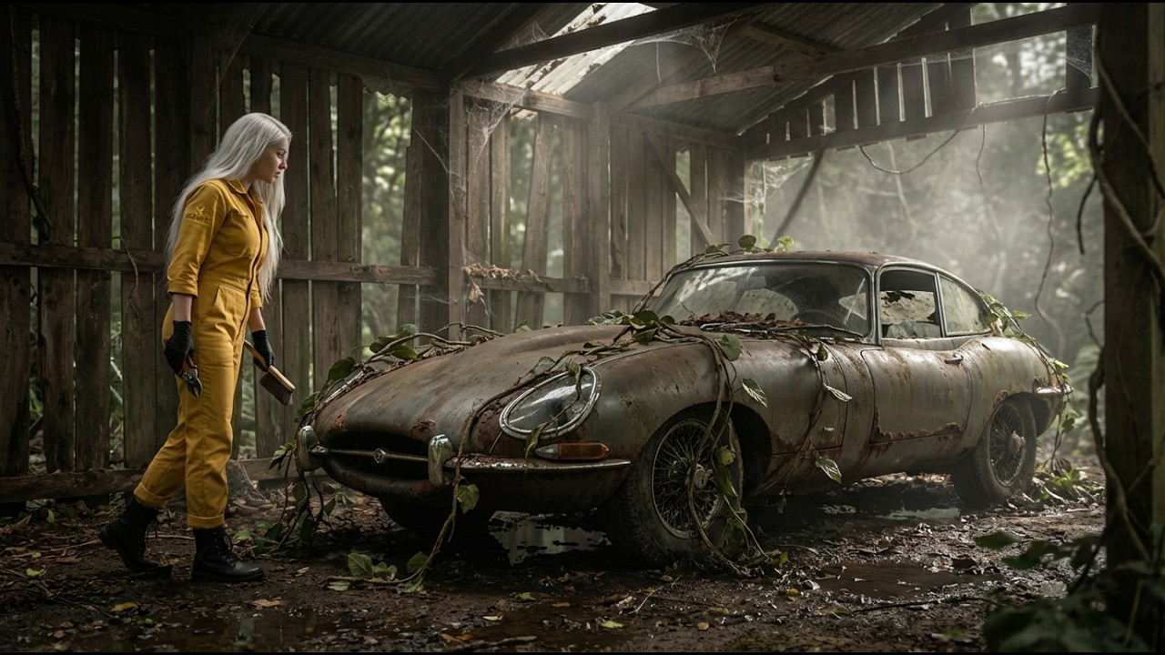 1962 Jaguar E-Type Jungle Barn Find Revival | Vines to Vintage Shine ASMR