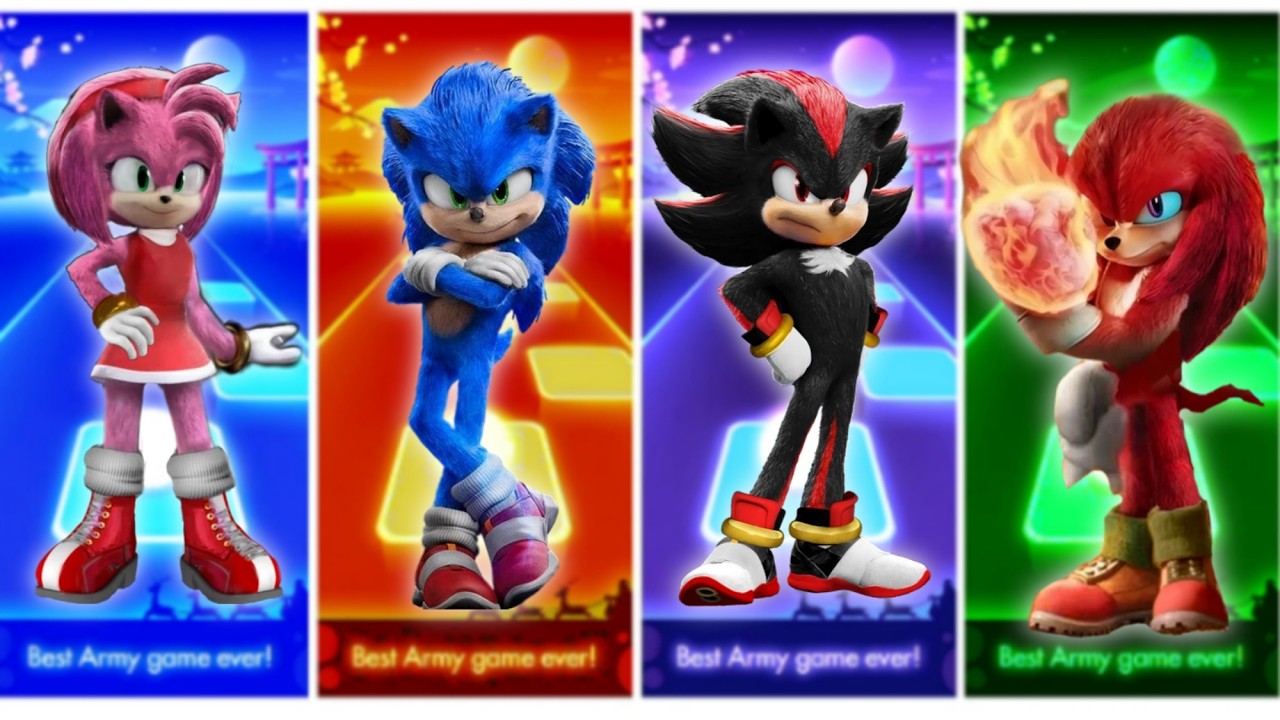 Amu Rose 🦔 Sonic 🔴 Shadow 🔴 Knuckles - Tiles hop