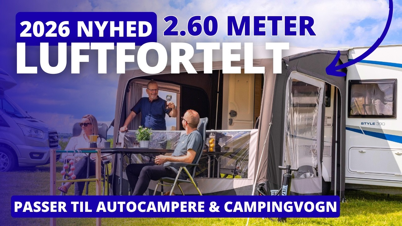 Let og nemt luft rejsefortelt til autocamper og campingvogn