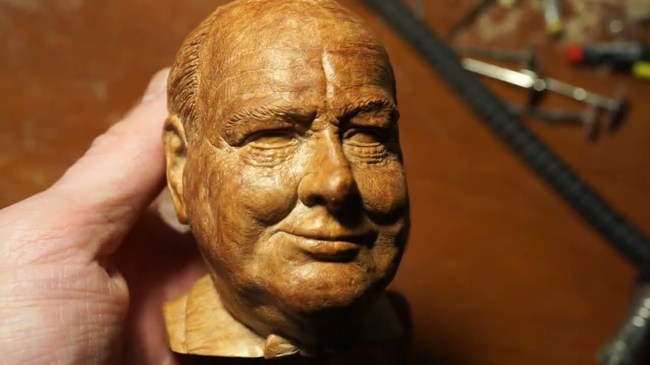 Winston Churchill - Сustom wood carved pipe. Work in progress.