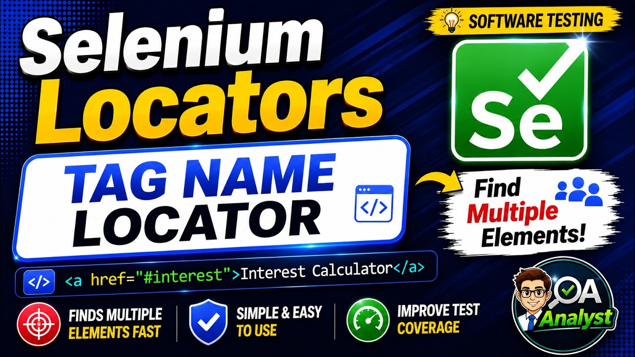 TagName Locator in Selenium Explained | Structural Locators in Software Testing (DOM Depth Mastery)