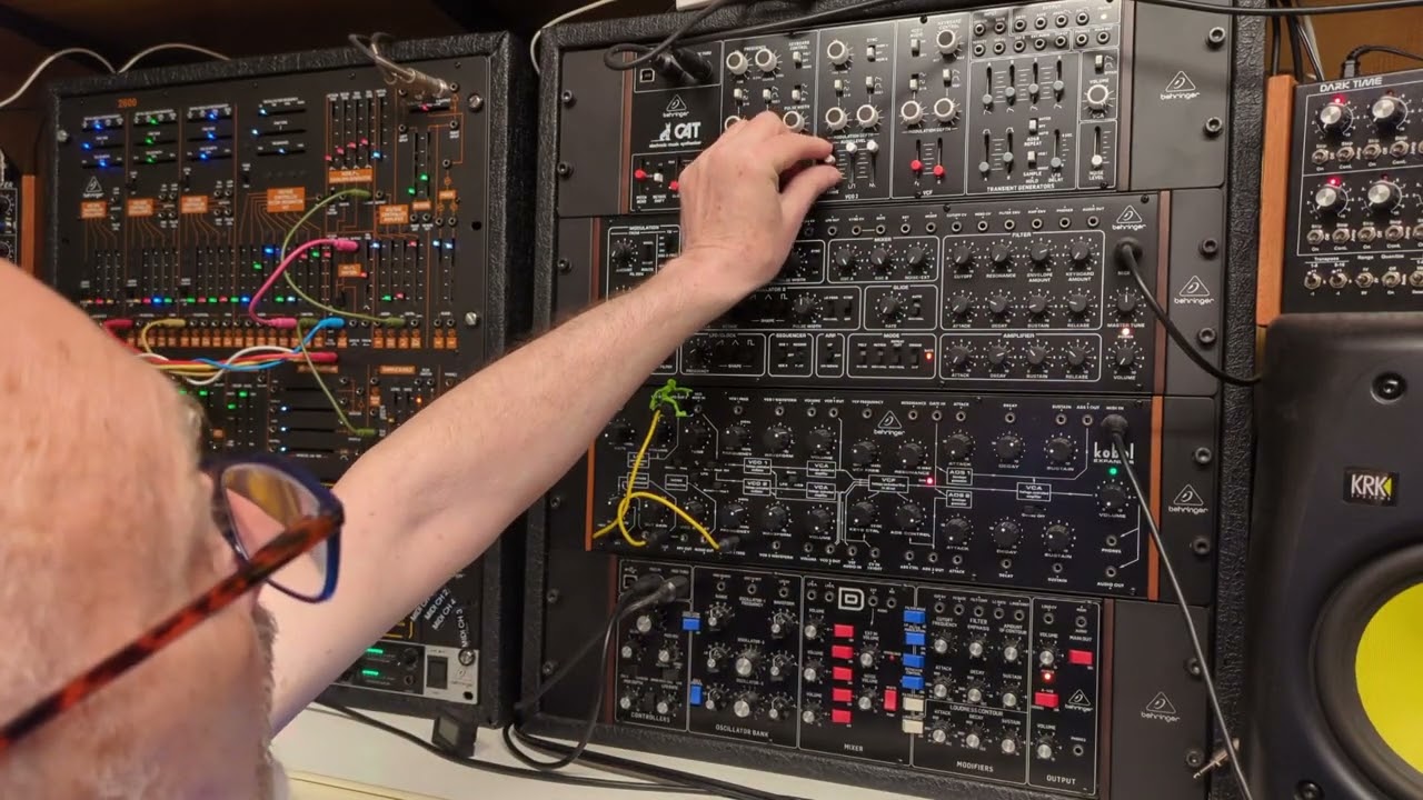 Tangerine Dream style sequences on five Behringer mono synths