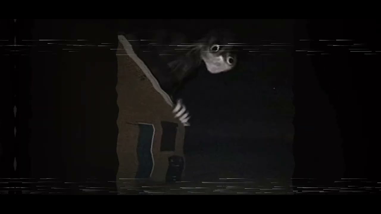 Unnerving images with Minecraft cave sounds with glitchy effects 