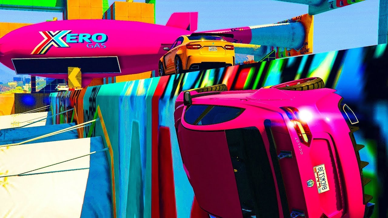 Air Parkour Stunt Race  - GTA V Online Funny Moments | JeromeACE