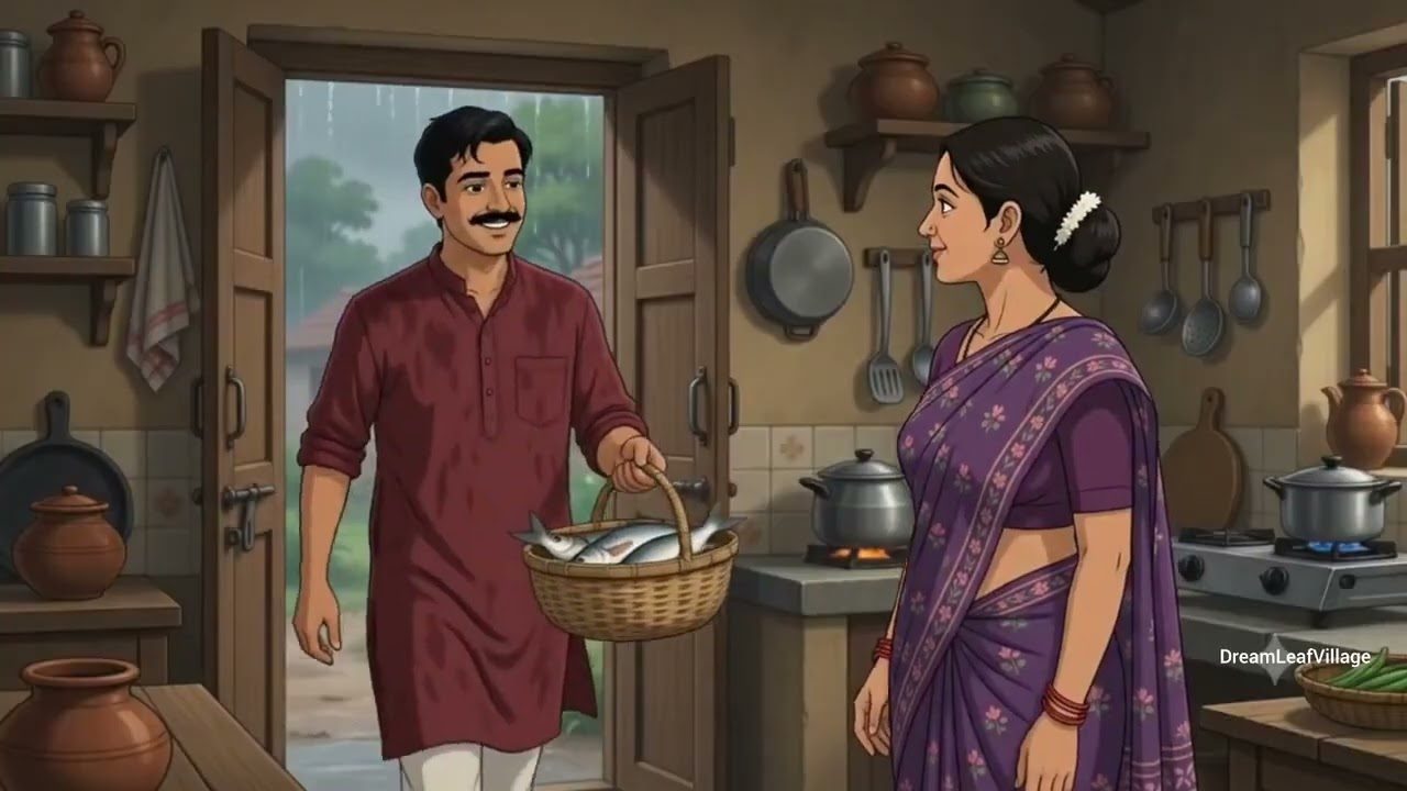 1990s Rainy Day in an Indian Village 🌧️Traditional Village Cooking & Family Life | Ghibli Style ASMR