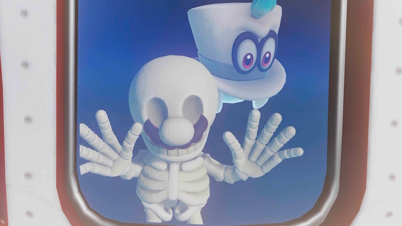 Skeleton Mario Visits Cloud Kingdom - Super Mario Odyssey