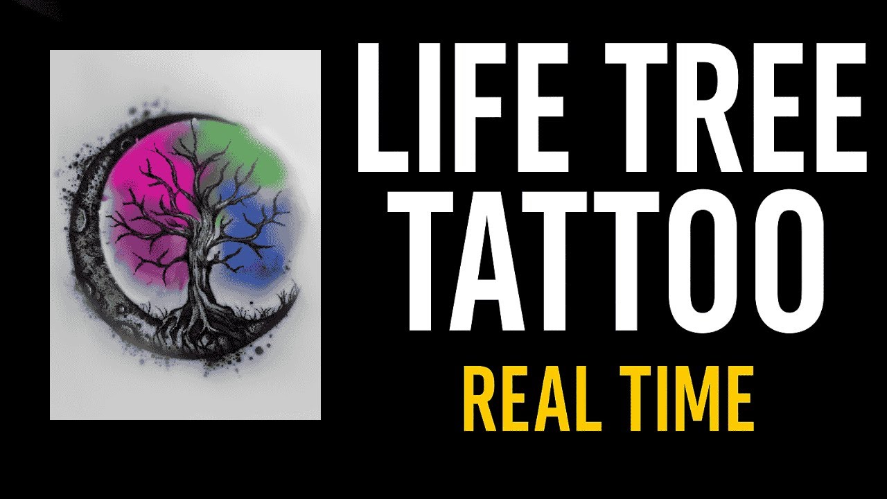 Life Tree Tattoo in Colors | Real Time Process 🌳✨