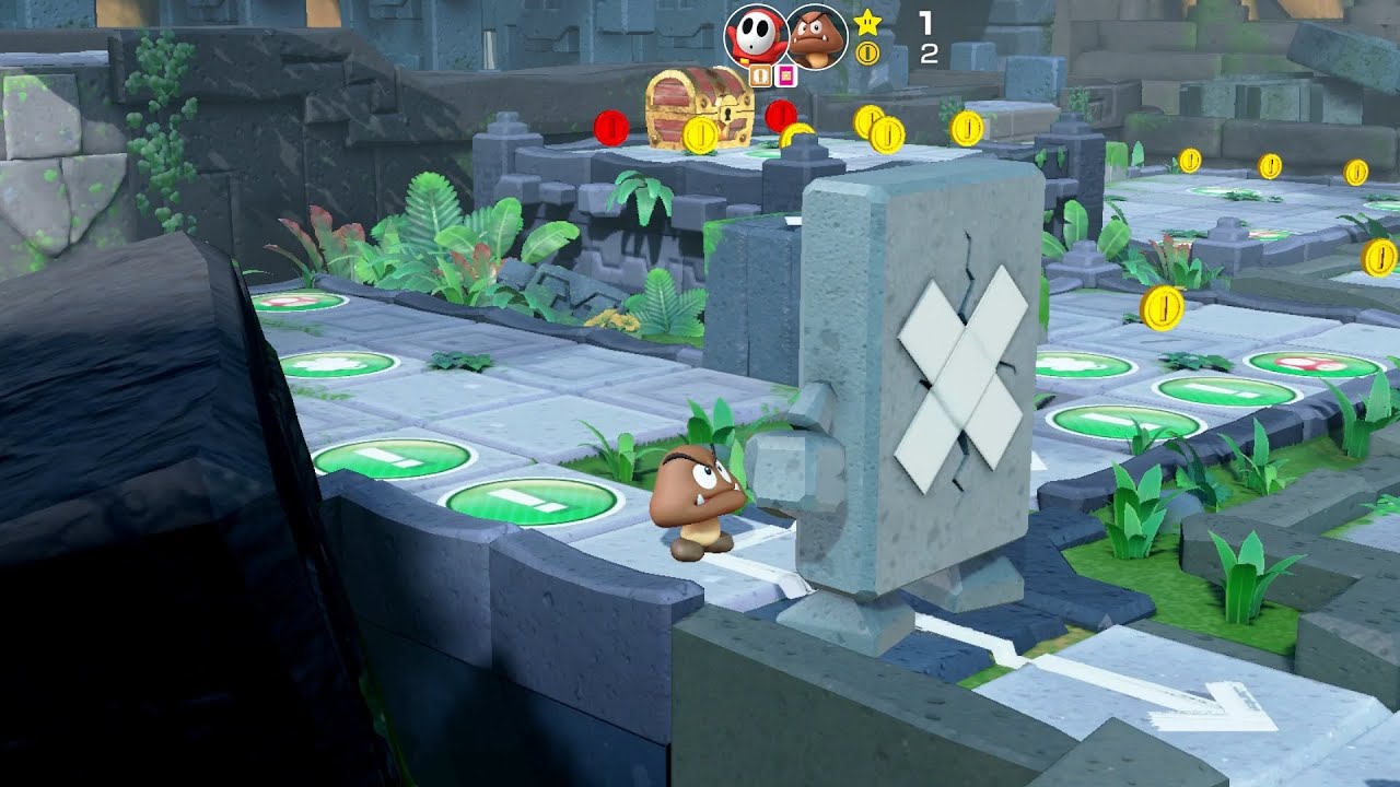 Super Mario Party Partner Party #1417 Domino Ruins Treasure Hunt Mario & Pom Pom vs Shy Guy & Goomba