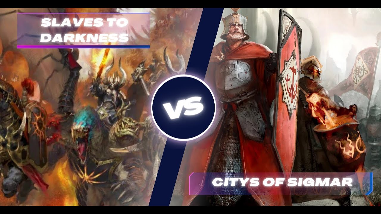 Citys of Sigmar vs Slaves to darkness battlereport 2000 Punkte deutsch
