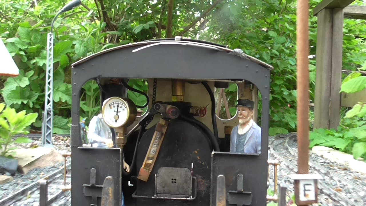 BKB Echtdampf Gartenbahn, Mitfahrt hinter kohlegefeuerter Roundhouse Riverdale Elke mit SSP Slomo