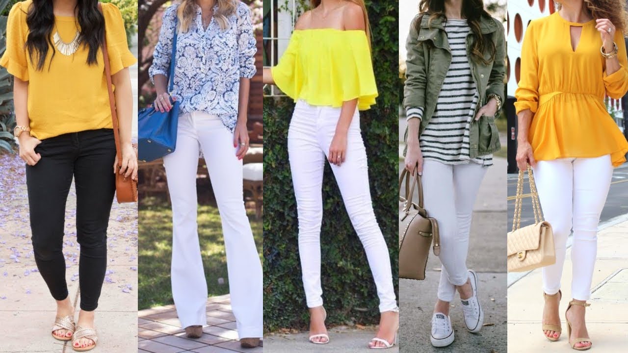 ATUENDOS MODERNOS CON PANTALONES VAQUEROS DE COLOR BLANCO Y DE COLOR NEGRO