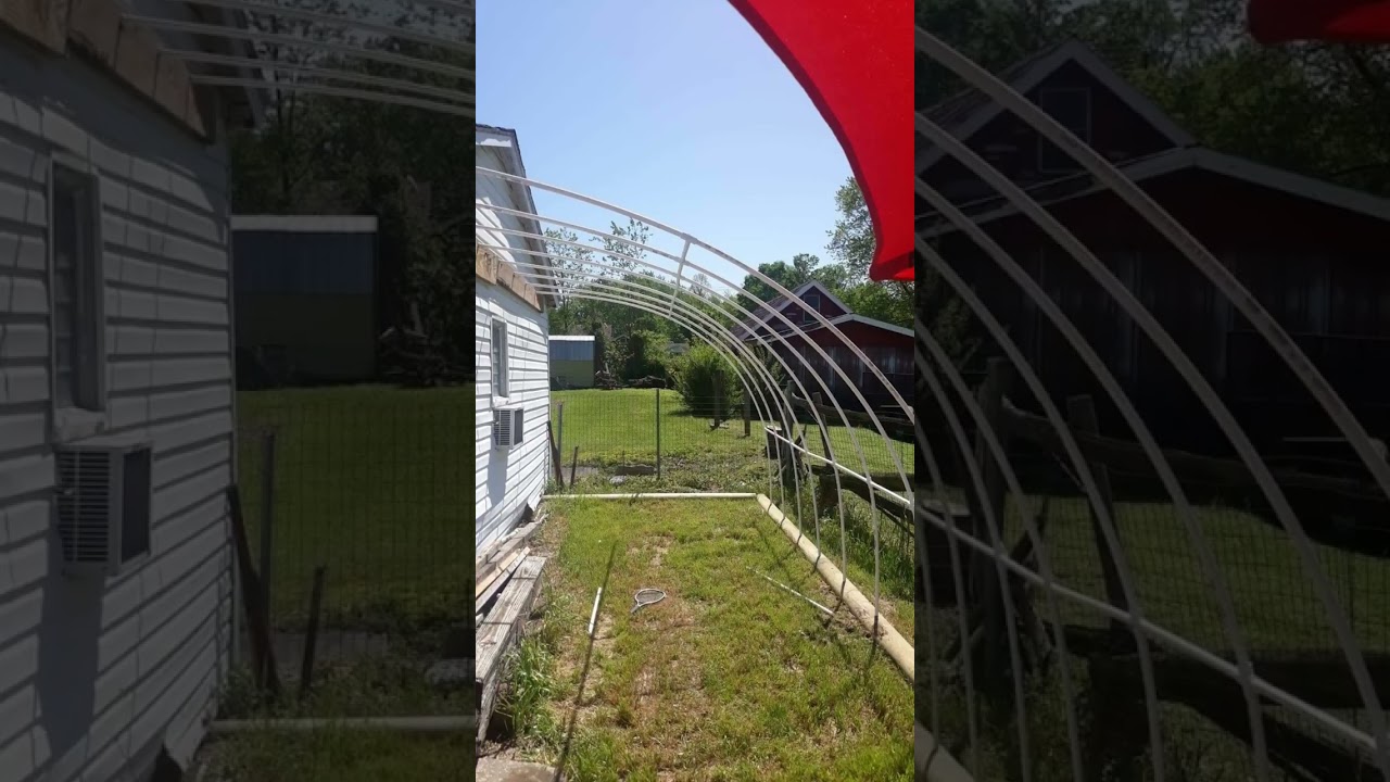 my half hoop project greenhouse on a budget