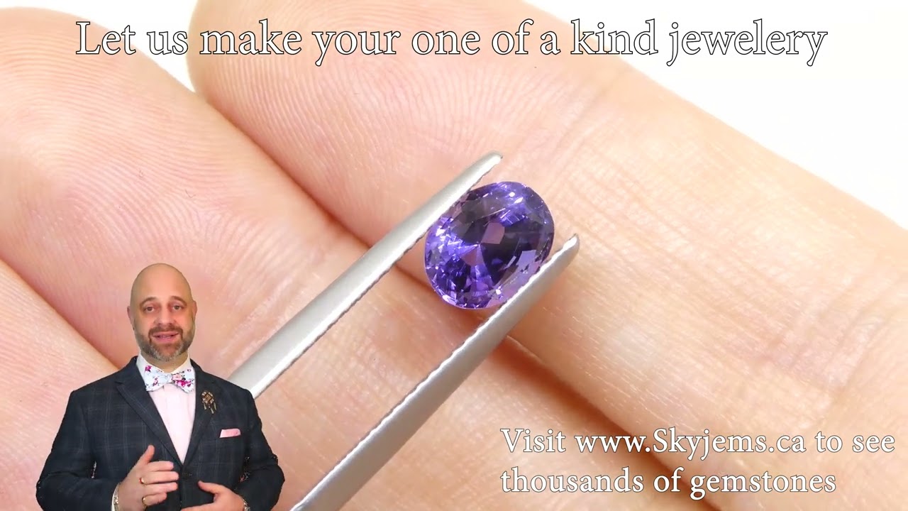 1.80 ct Purple Sapphire Oval GIA Certified Unheated, Sri Lanka - GIAS0069
