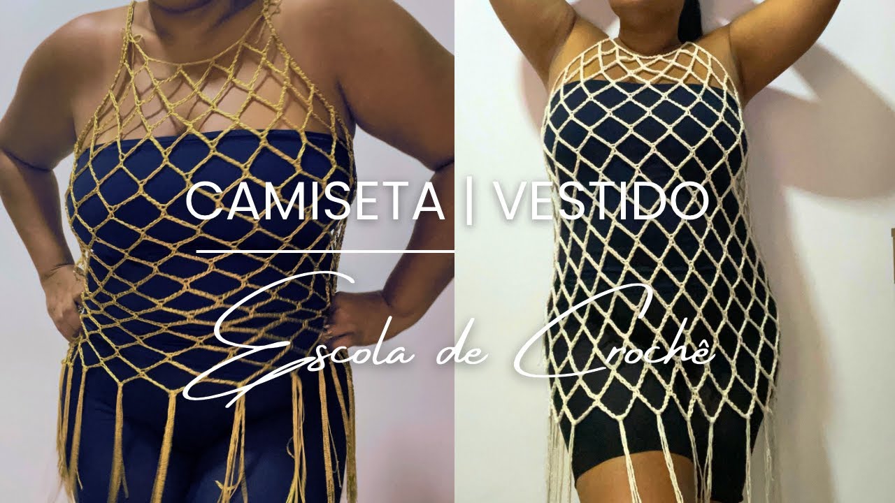 CAMISETA | SAÍDA DE PRAIA EM CROCHÊ | PONTO REDE