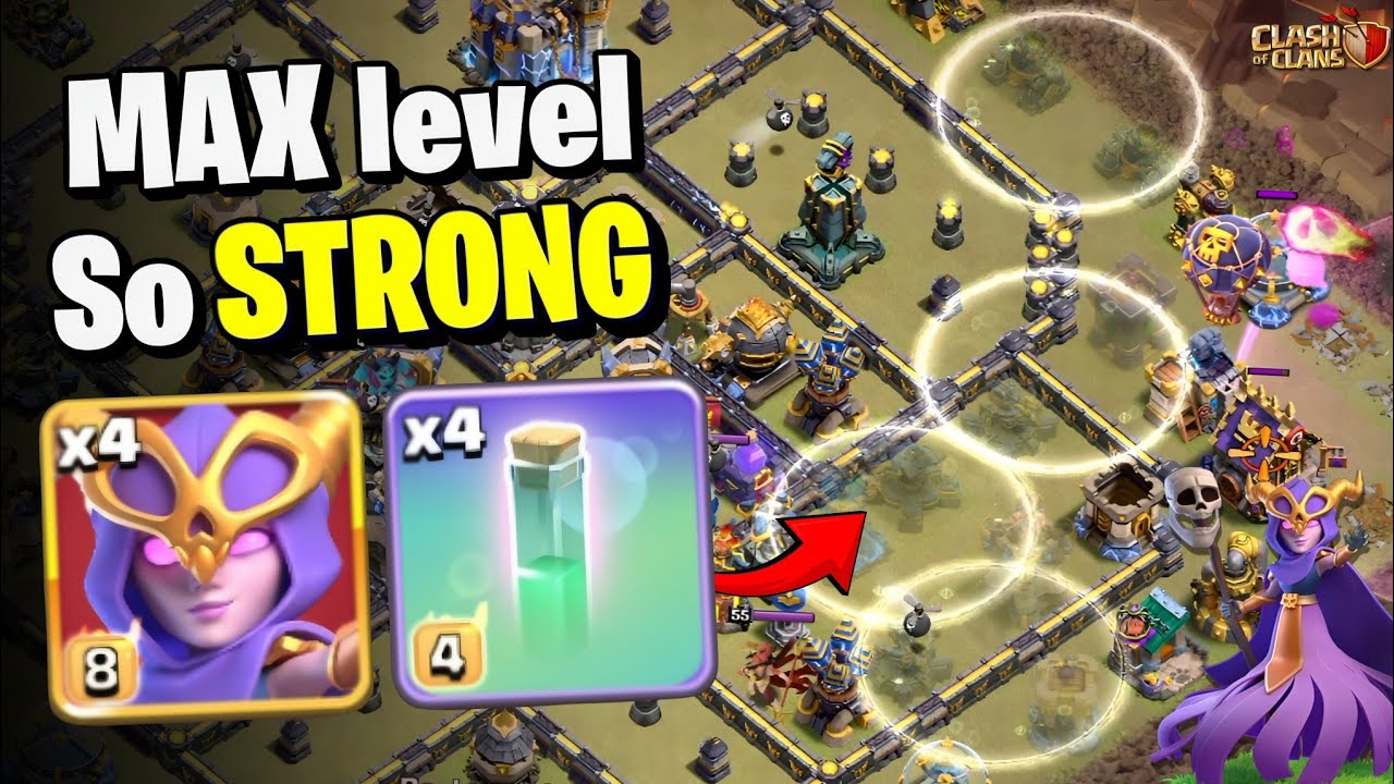 Max Level SUPER WITCH Th18 Attack Strategy Coc | Th18 Ground Air Attack 