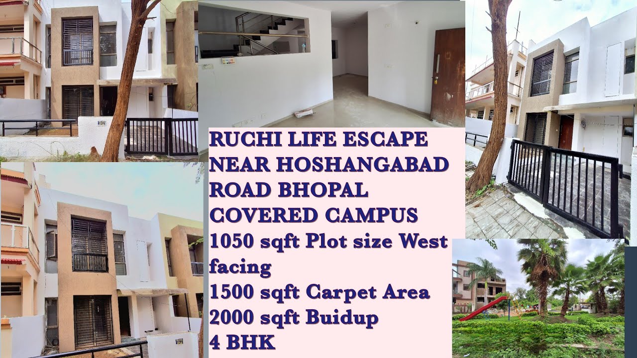 DUPLEX FOR SALE AT BHOPAL HOSHANGABAD ROAD, RUCHI LIFE ESCAPE WEST FACING, PARK FACING DUPLEX