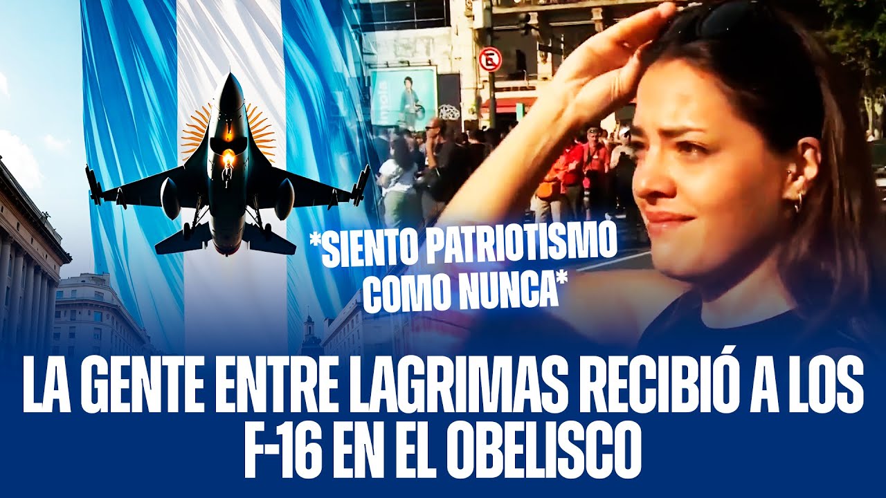 LA GENTE ENTRE LAGRIMAS RECIBIÓ A LOS F-16 EN EL OBELISCO