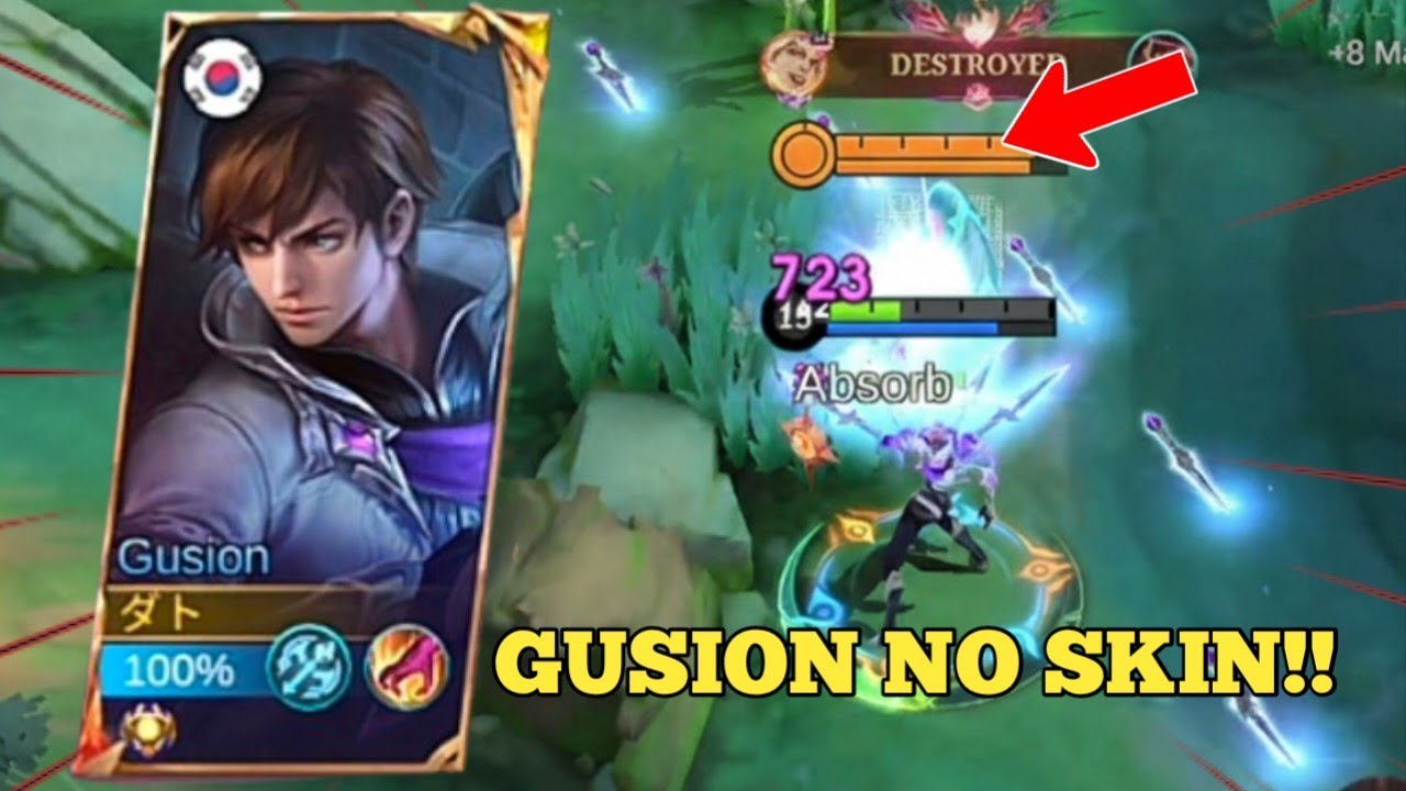 GUSION NO SKIN IN RANKED!! | CAN CARRY THE GAME?? #mlbb #gusion 