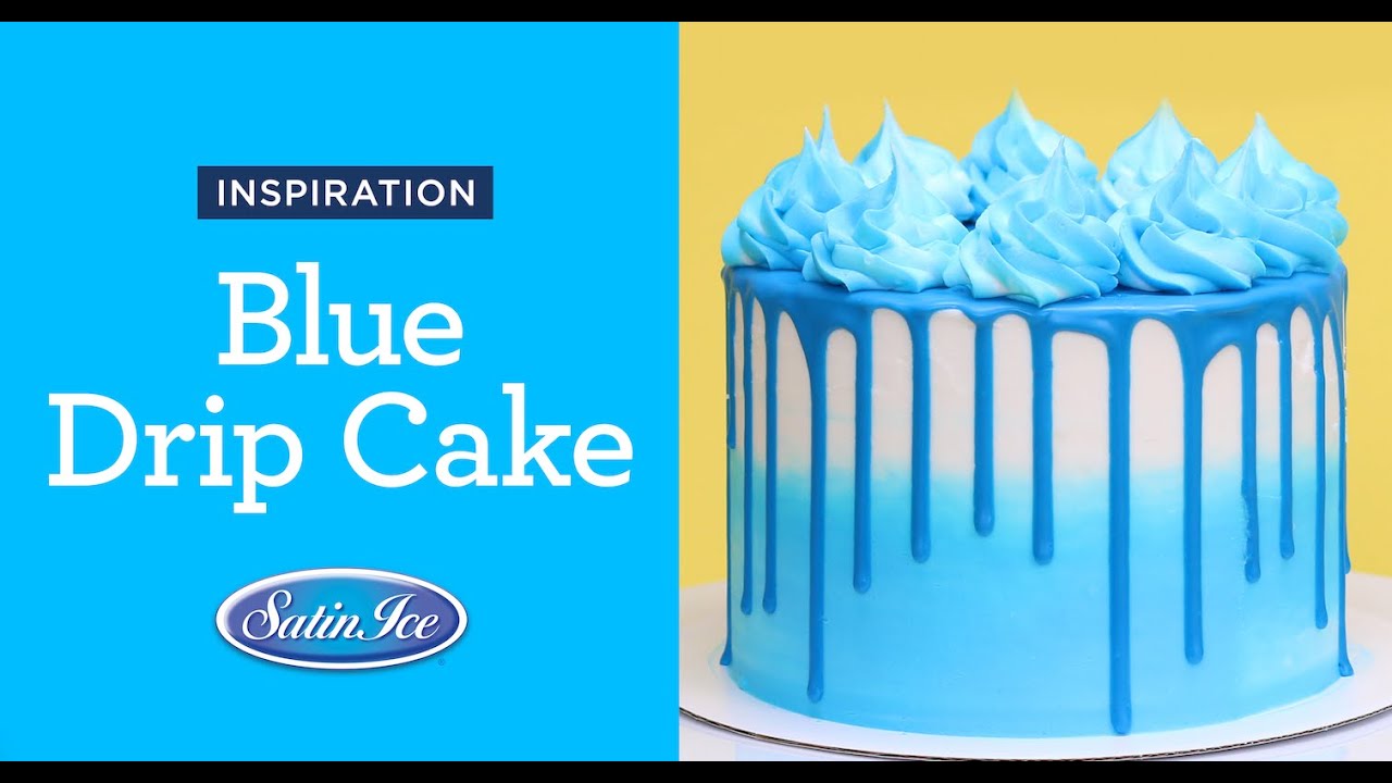 Blue Drip Cake