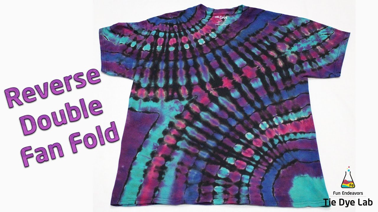 How To Reverse Tie Dye: Double Fan Fold Tie Dye Shirt [Using Out White Brite Laundry Whitener]