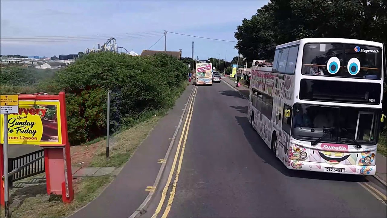 Full Route Visual of Stagecoach's Route 1 to Chapel St Leonards via Fantasy Island - FX53 TXC 16909.