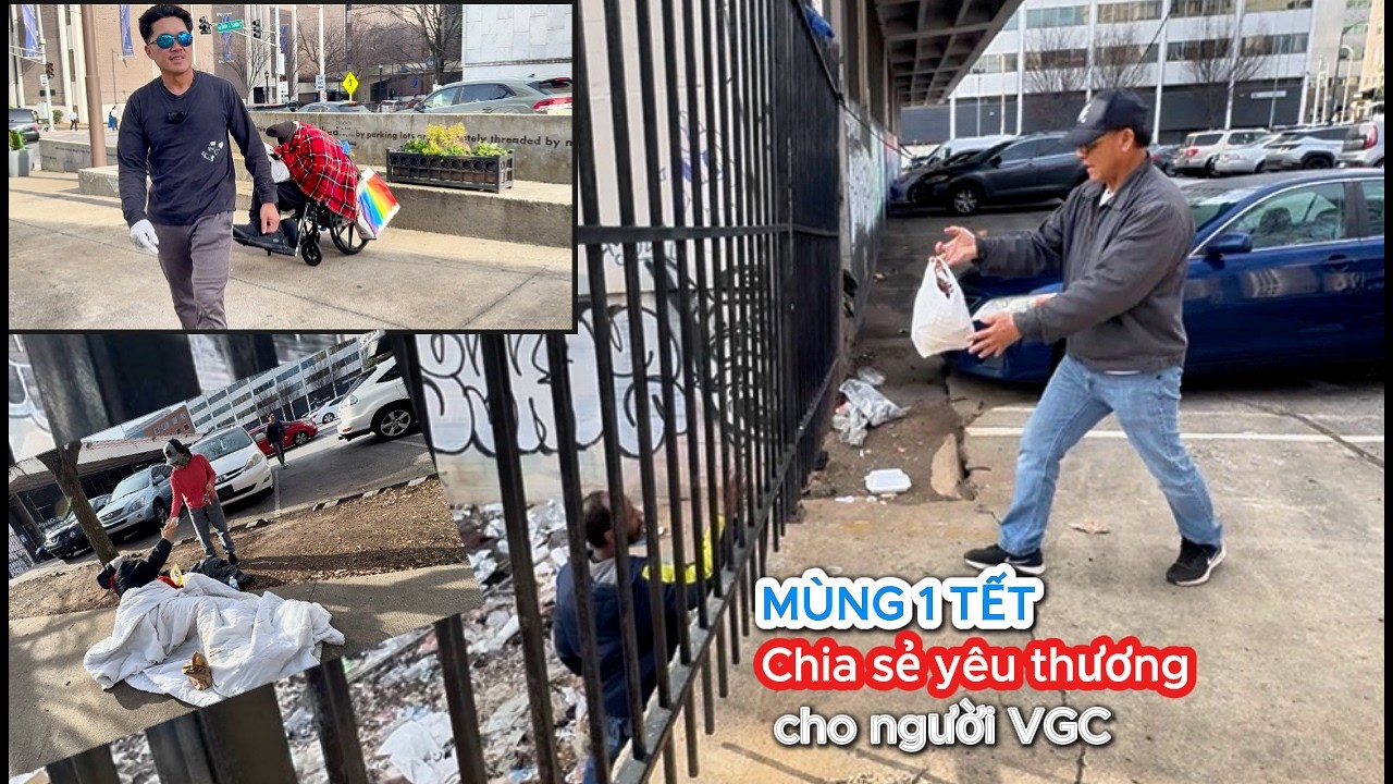 Tet Day: Sharing💕 love💕 with sandwiches for a homeless aunt in Atlanta, Georgia.