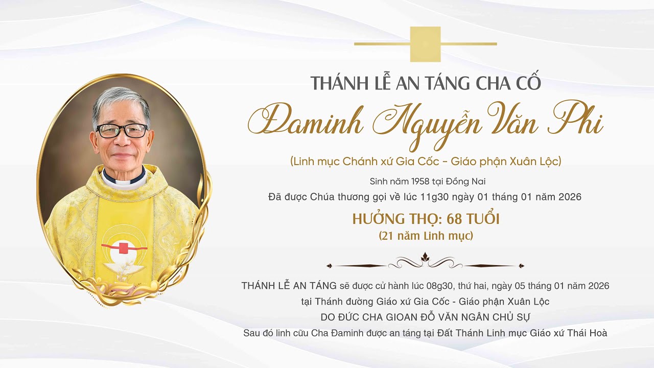 ⚫ (Trực tiếp) Th&aacute;nh Lễ An T&aacute;ng | Cha Cố Đaminh Nguyễn Văn Phi (05.01.2026)