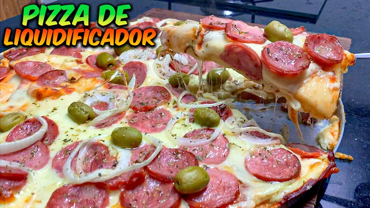 PIZZA DE LIQUIDIFICADOR SUPER FÁCIL DE FAZER -  RENDE 2 PIZZAS GRANDES - CALABRESA