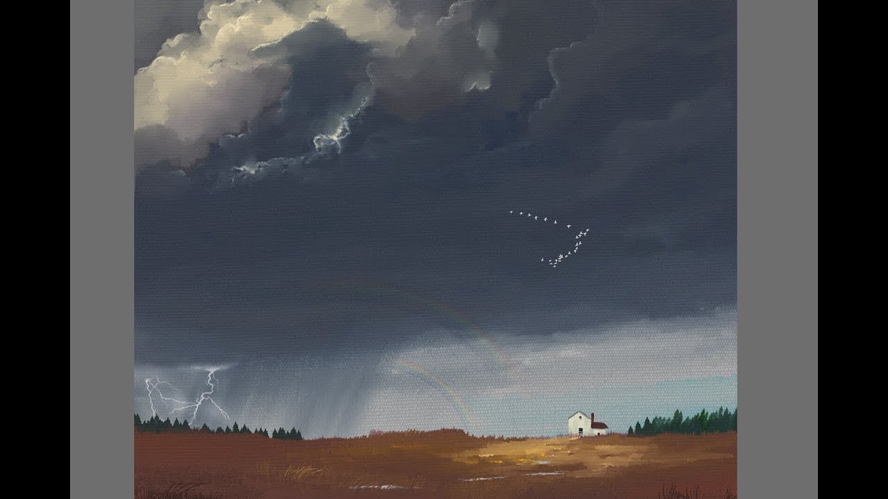 🎨 Speed Painting: “The Old Homestead – Storm’s Coming!” ⛈️🌾