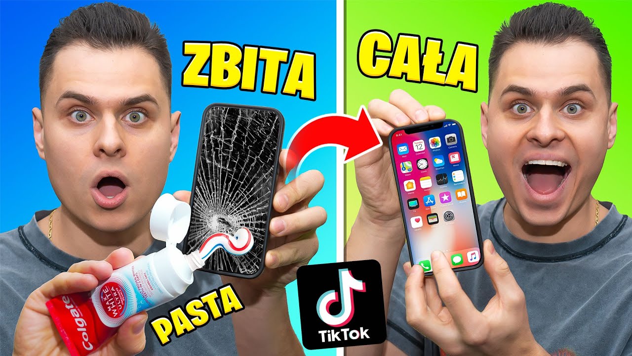 TESTUJĘ LIFEHACKI Z TIKTOKA! JAK NAPRAWIĆ ŁATWO EKRAN TELEFONU?!