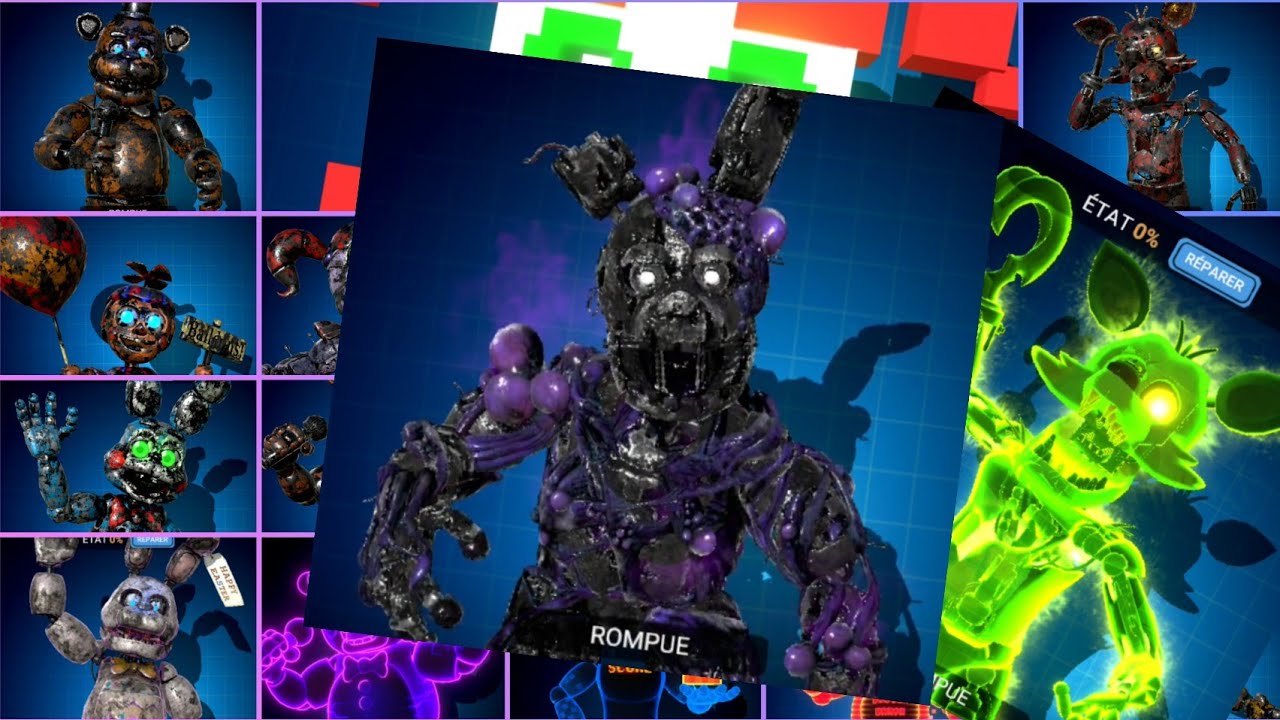 FNAF AR: Every Animatronics at 0%! (Toxic Springtrap)