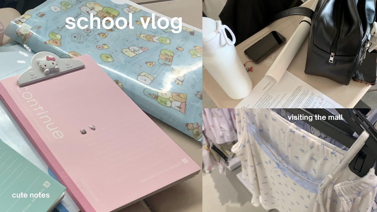 school vlog ₊˚⊹ ࿔ | 🪷 studying in class, movies & shopping with friends, slice of life