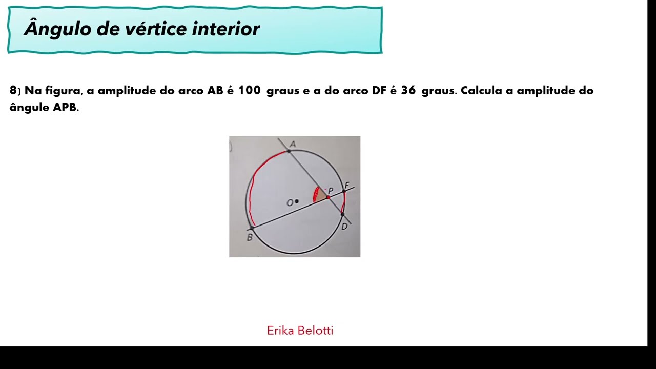 Circunferência  rápido e fácil _ ângulo de vértice interior e ângulo de vértice exterior