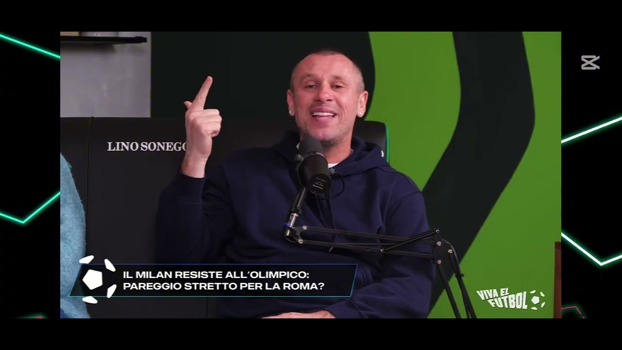 Roma-Milan 1-1.Cassano attacca Allegri:”Ha fatto una partita oscena,il Milan non ha mai giocato” 