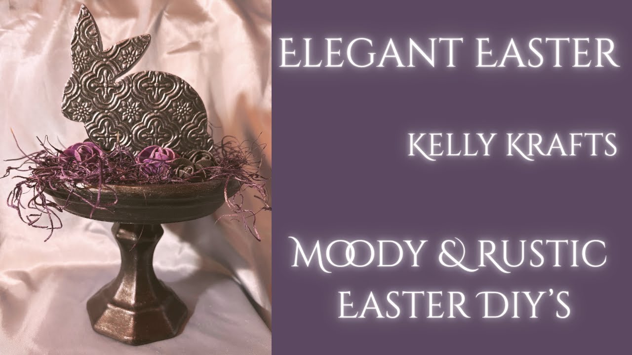 Elegant Easter Decor DIYs | Bunny Pedestal & Rustic Spring Shadow Box