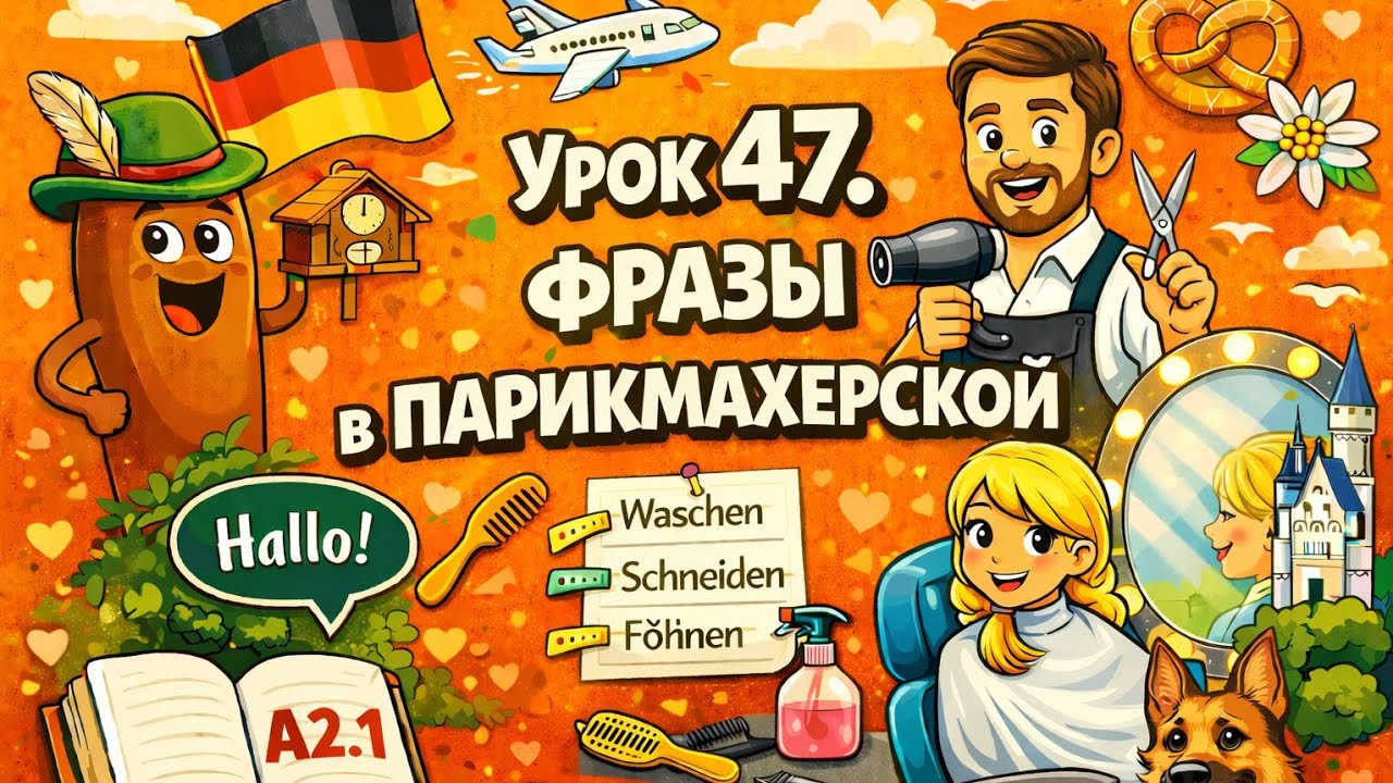 Урок 47. У парикмахера. Немецкий с удовольствием.