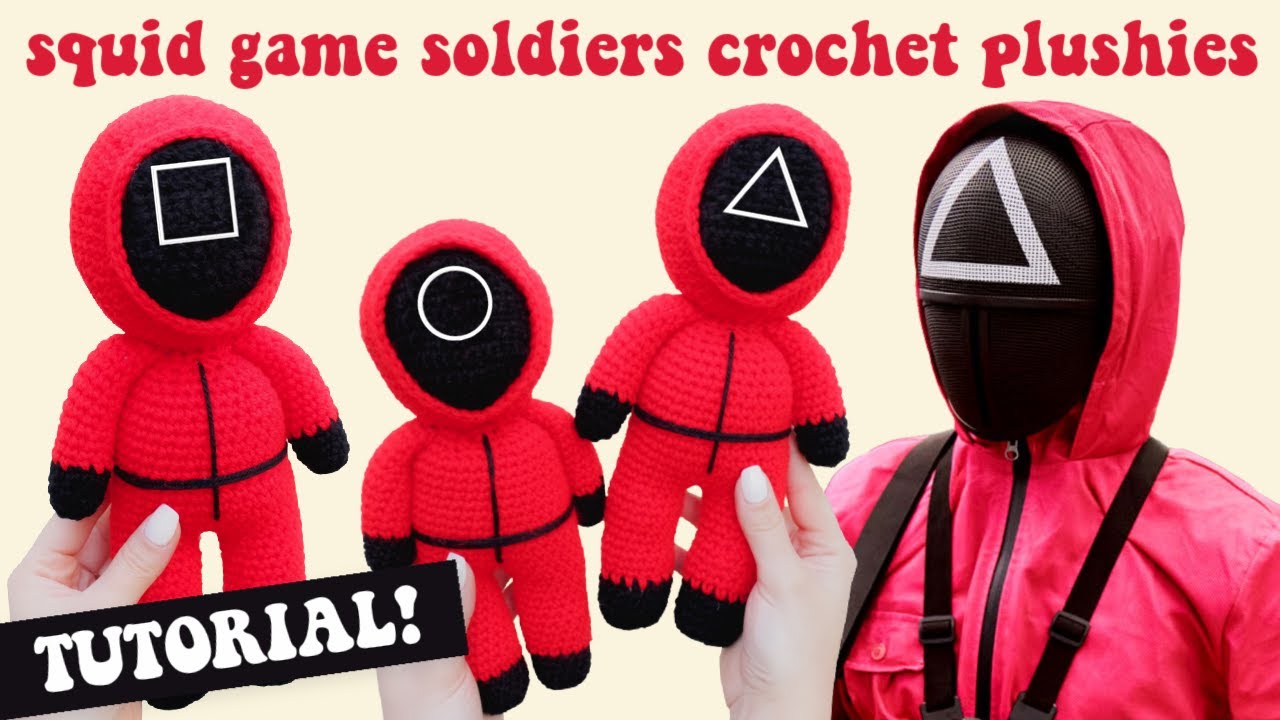 Squid Game Crochet Soldiers Amigurumi Tutorial | DIY