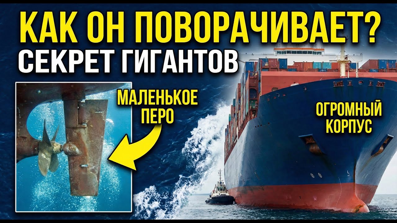 Почему огромный корабль слушается руля? Секреты судовождения.