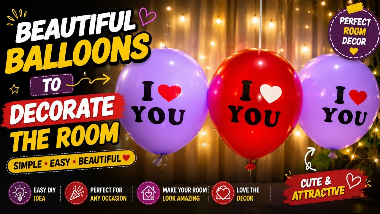 Beautiful balloons to decorate the room/ lights walay balloons/ #shorts #youtuberaroush