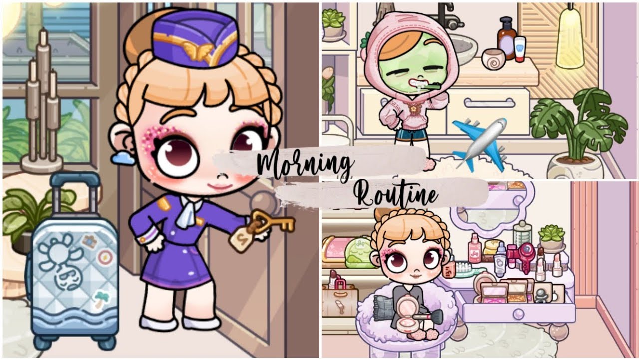 ASMR morning routine as a flight attendant//#avtarworld #roleplay