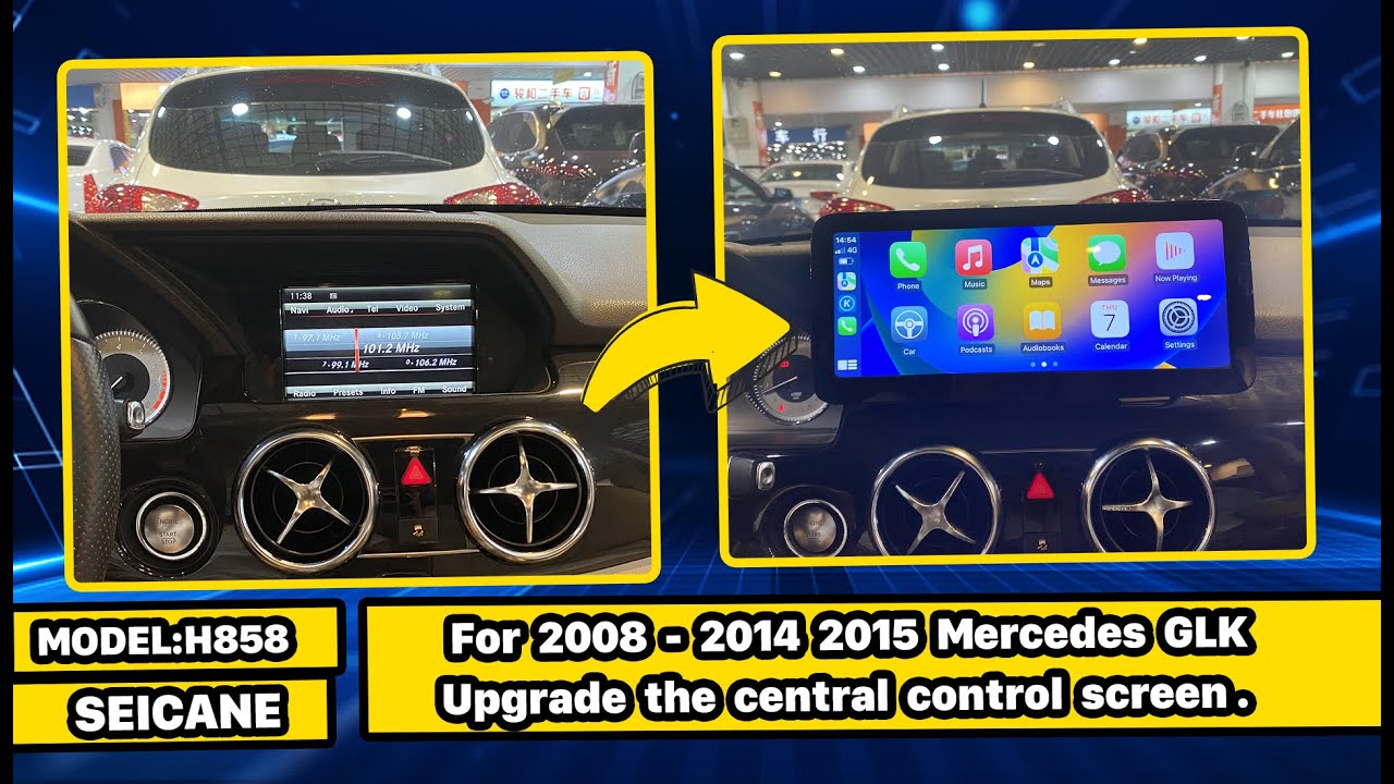 Carplay Android autoradio installation for Mercedes GLK X204 GLK300 GLK200 GLK260 GLK250 2008-2015