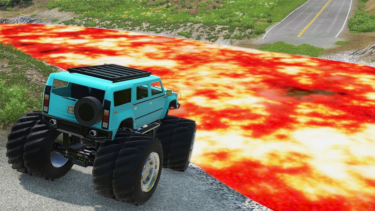 Cars vs Lava River 💥 BeamNG Drive