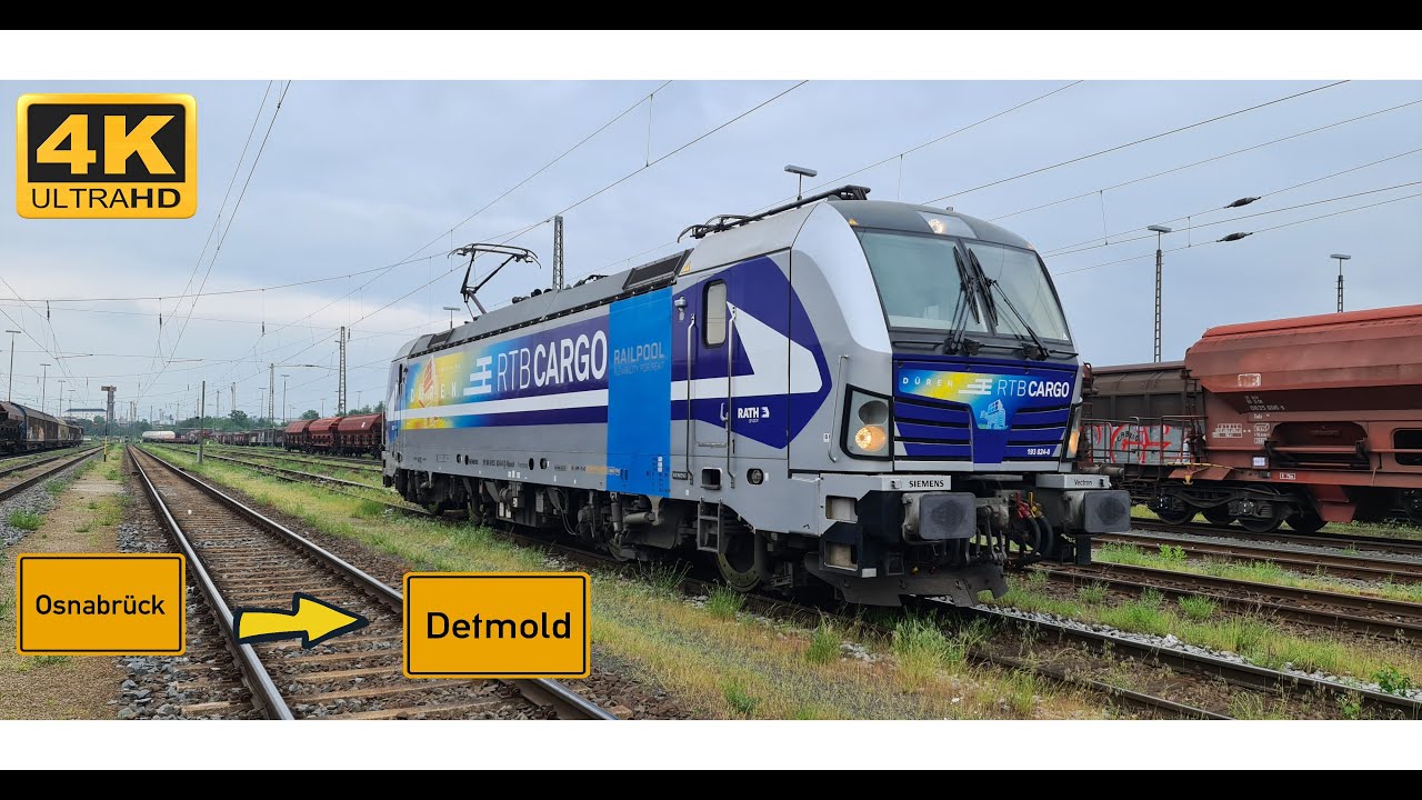 【4K】 Führerstandsmitfahrt Osnabrück Hbf nach Detmold Bf über Melle,Bruchmühlen,Bünde,Herford,Sylbach