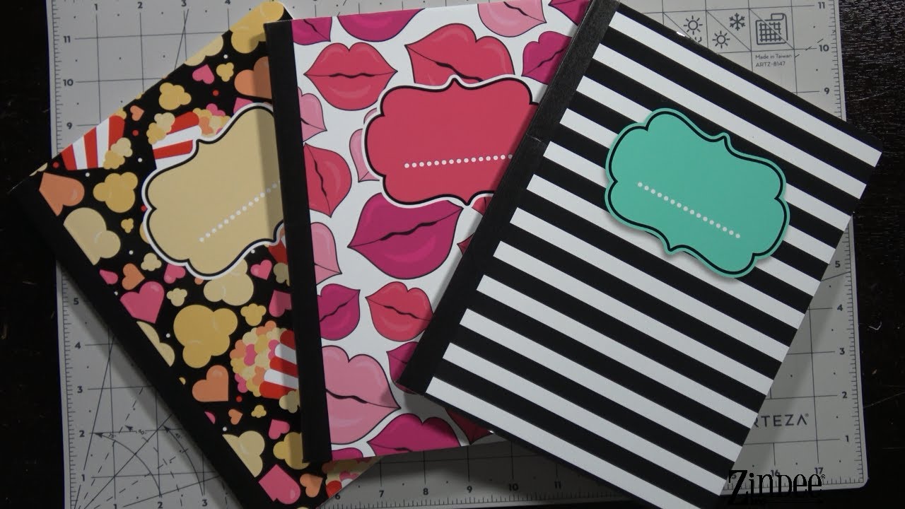 Composition Notebook Wrap Tutorial- Vinyl Wrap- Quick and Easy- How to wrap a composition notebook