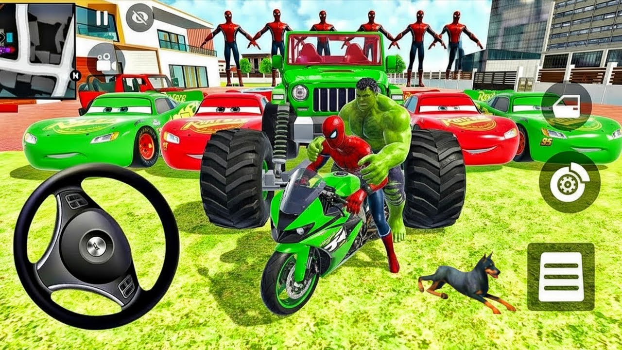 🥰 Mc Queen Car: Bike Game 🦚 Spiderman 3D Drive Simulator Gameplay 🎉 Monster Police Car 🚓 Android 