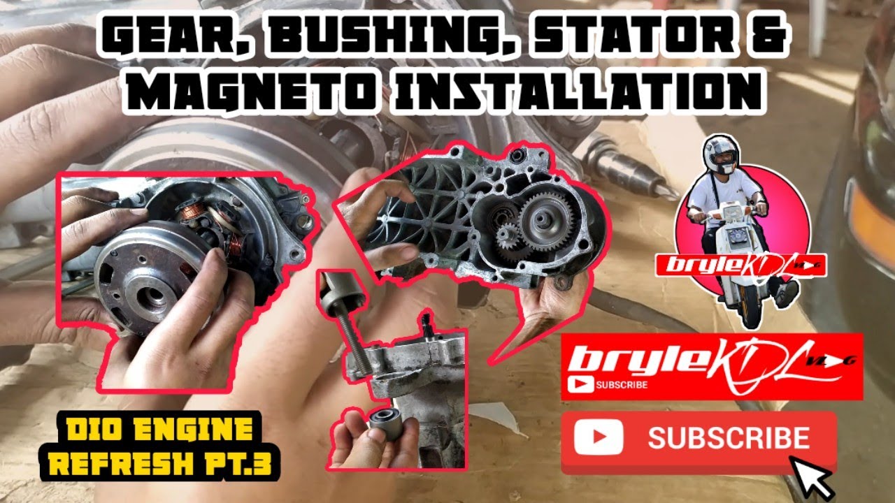 Honda Dio Gear box Bearing, bushing, stator and magneto installation | Engine Refresh pt.3