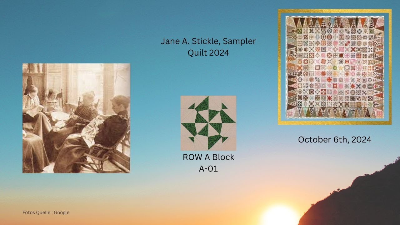 no 097 Patchwork Jane A. Stickle Sampler Quilt  ---- Row A Block  A01--- Old Pattern /New Look